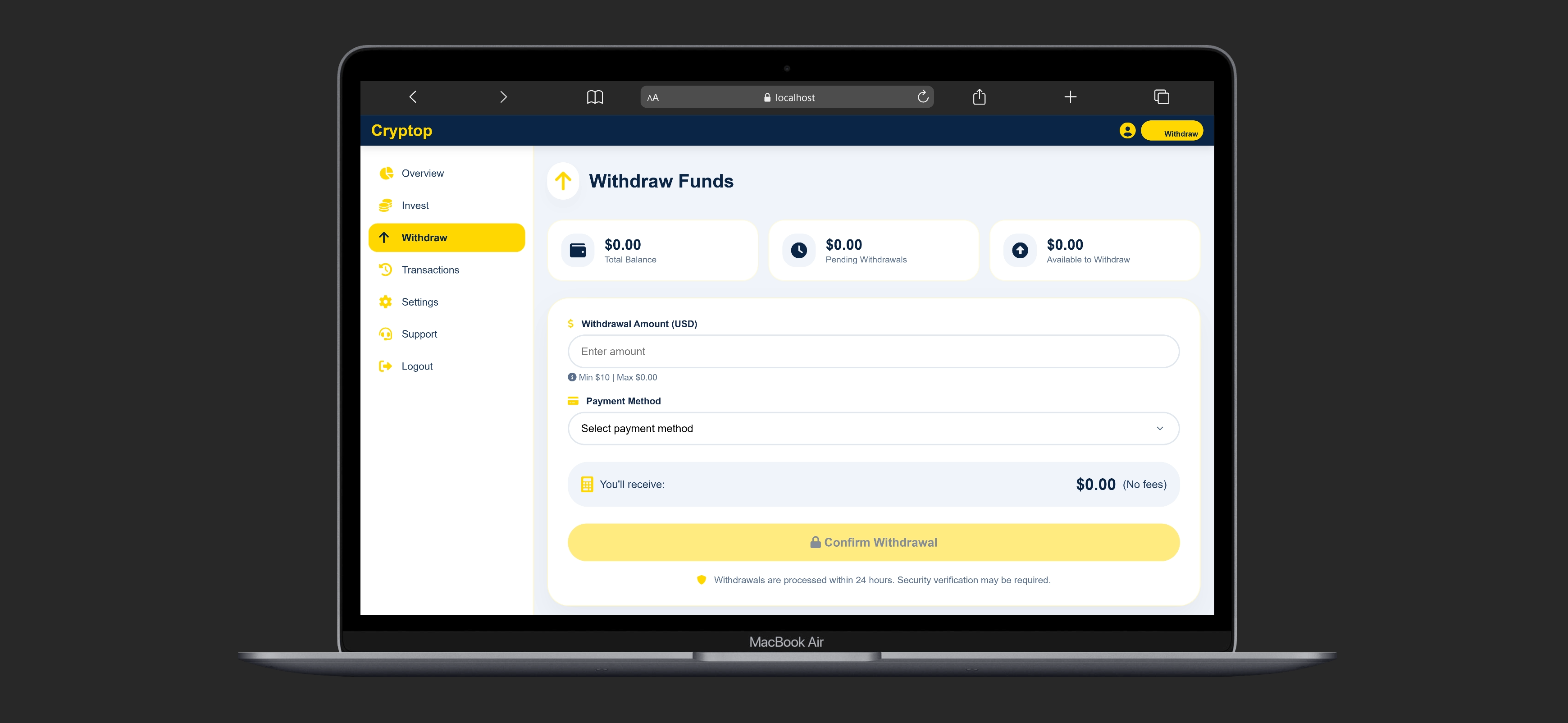 Investment Withdrawal